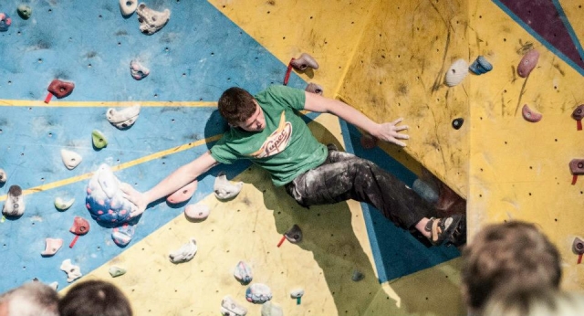 Climbing on one of our walls